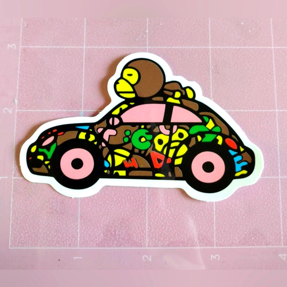 💙 Baby Milo Driving Beetle Bug Car Vinyl Sticker